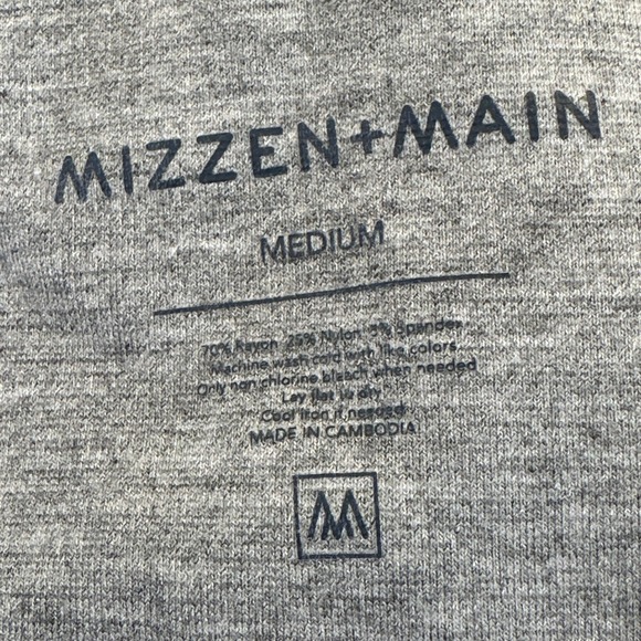 Mizzen+Main Quarter Zip Mens Medium Gray Proflex 1/4 Zip Pullover 1PO-0550 - Picture 8 of 8